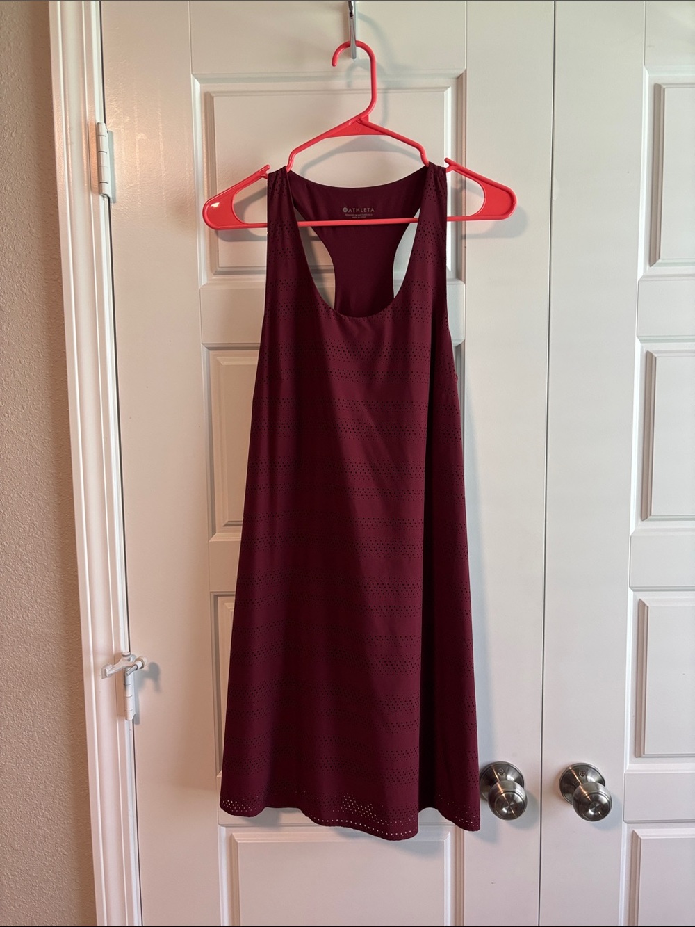 Athleta Burgundy Perforated Racerback Tank Dress